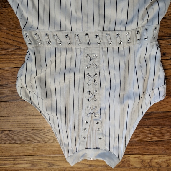 BB Dakota Women's Charlize Lace Up Striped Dress - Picture 6 of 8